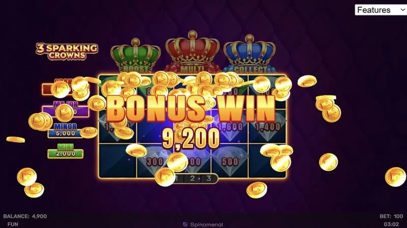 3 Sparking Crowns Bonusgewinn